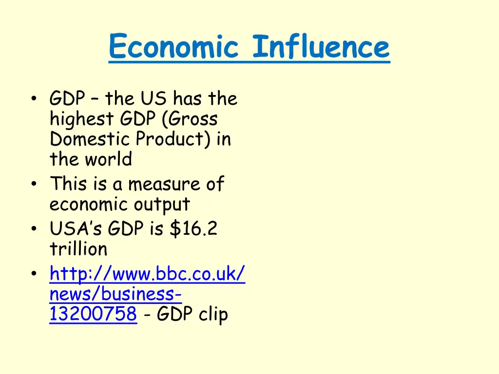 economic influence