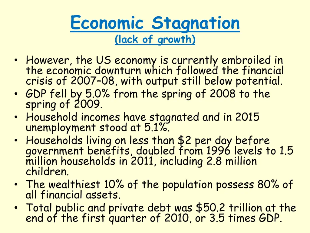 economic stagnation lack of growth