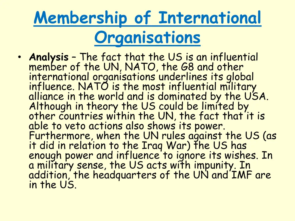 membership of international organisations 1