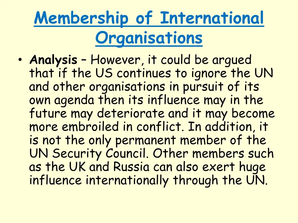 membership of international organisations 2