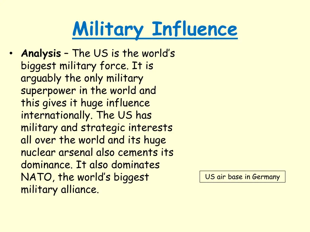 military influence analysis the us is the world