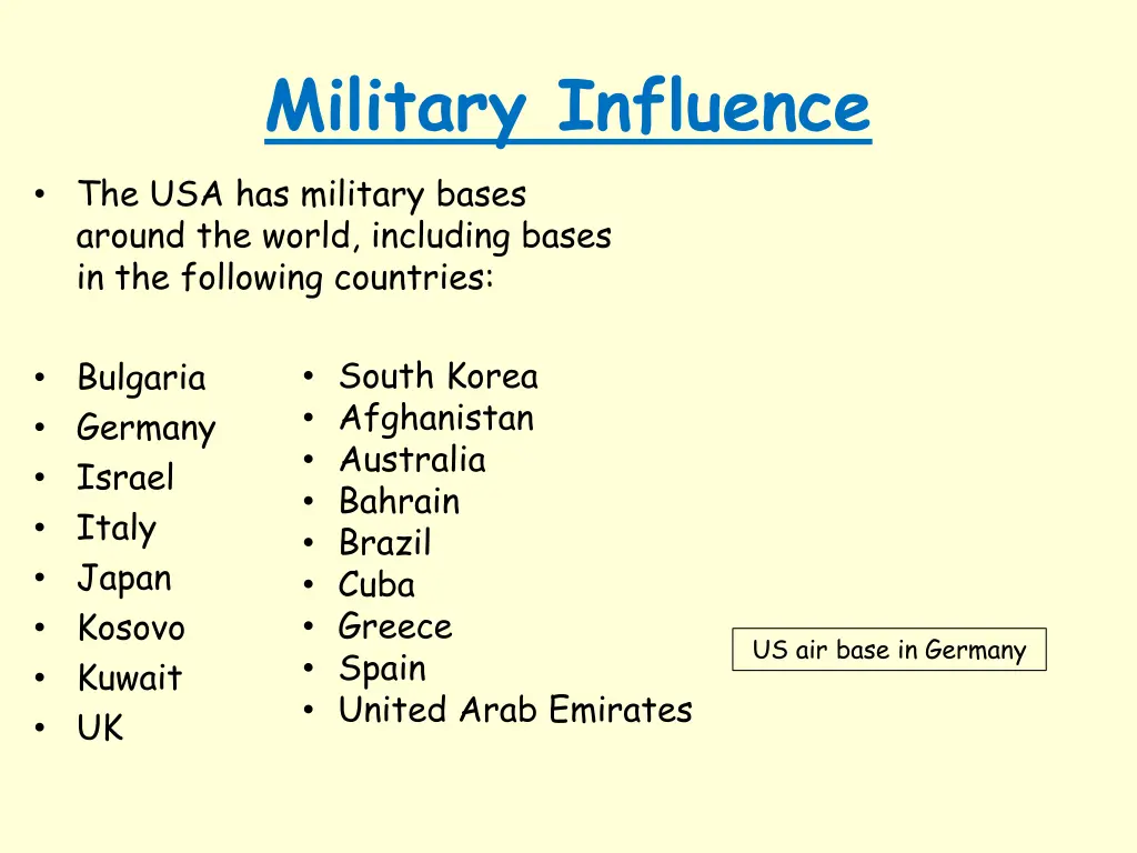 military influence