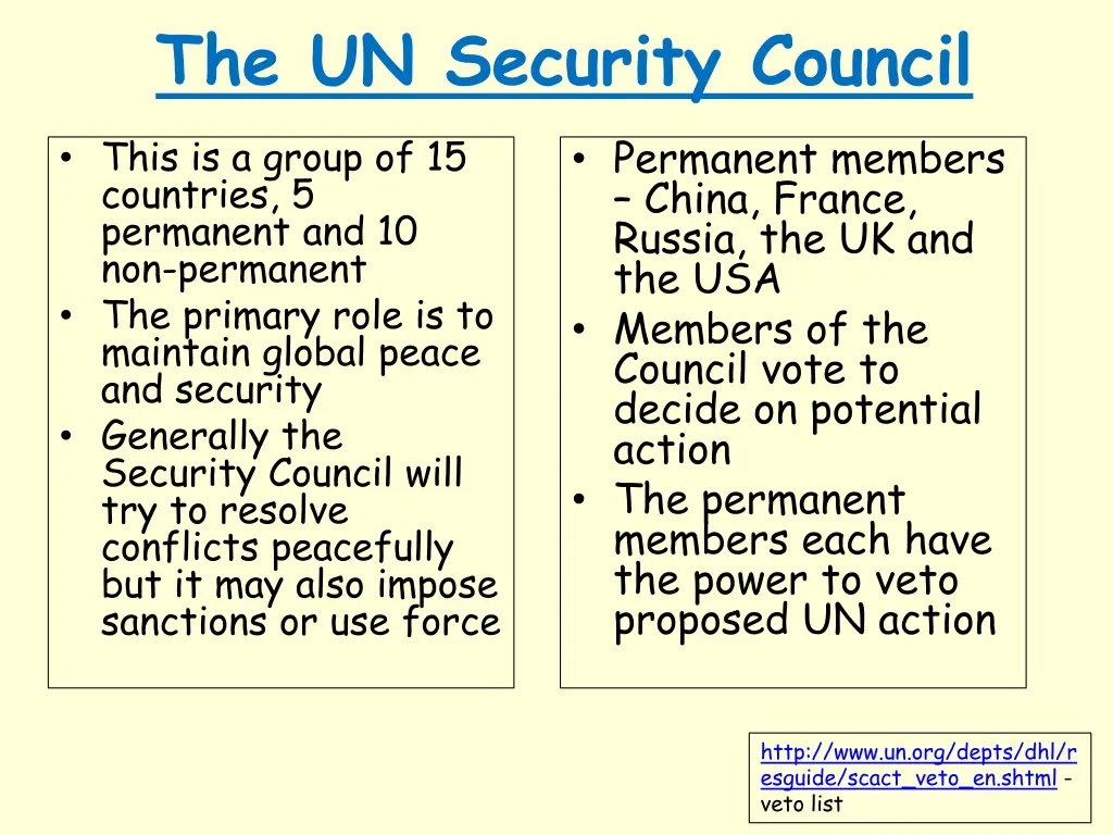 the un security council