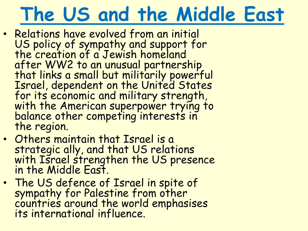 the us and the middle east relations have evolved