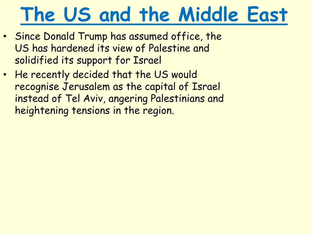 the us and the middle east since donald trump