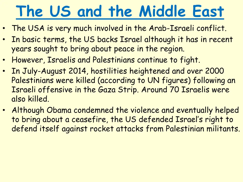 the us and the middle east the usa is very much