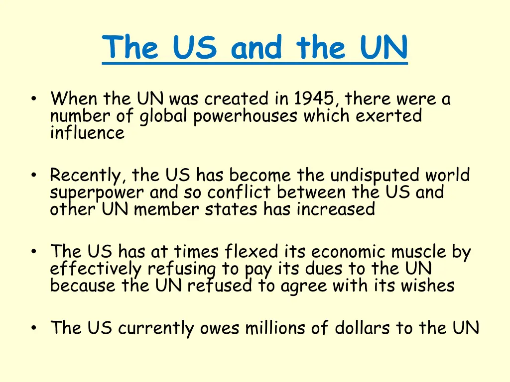 the us and the un