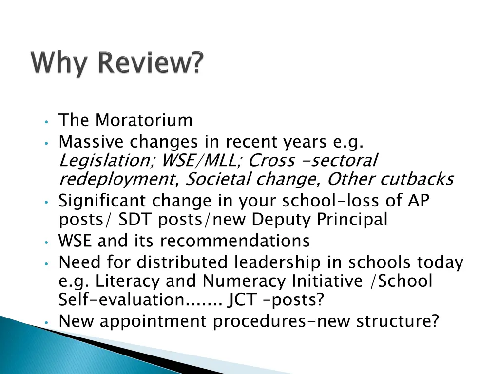 the moratorium massive changes in recent years