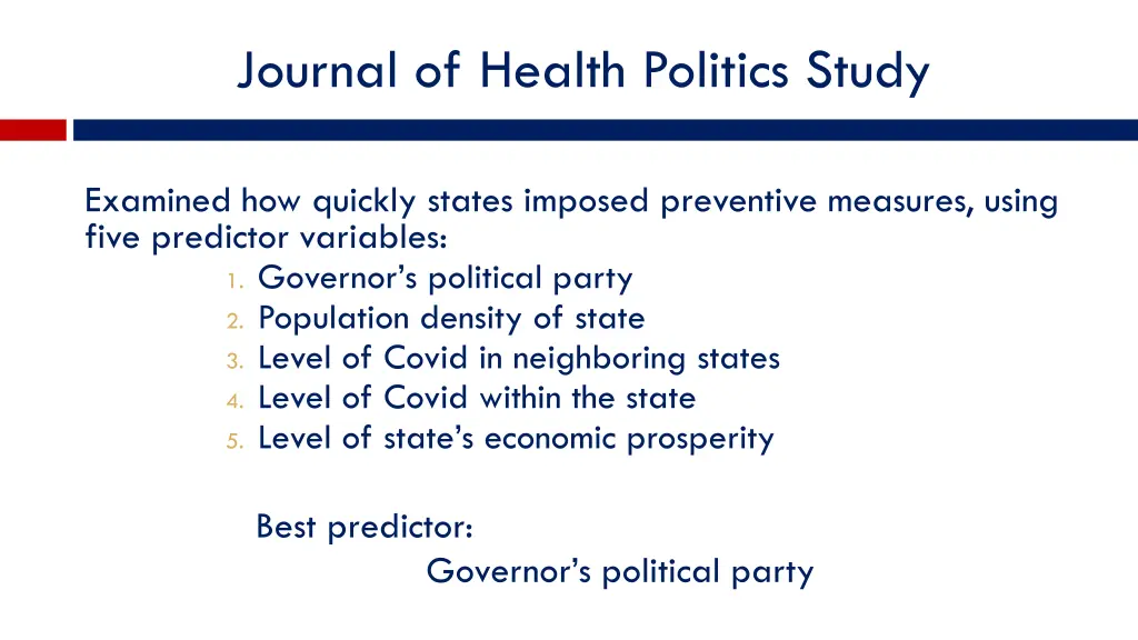 journal of health politics study