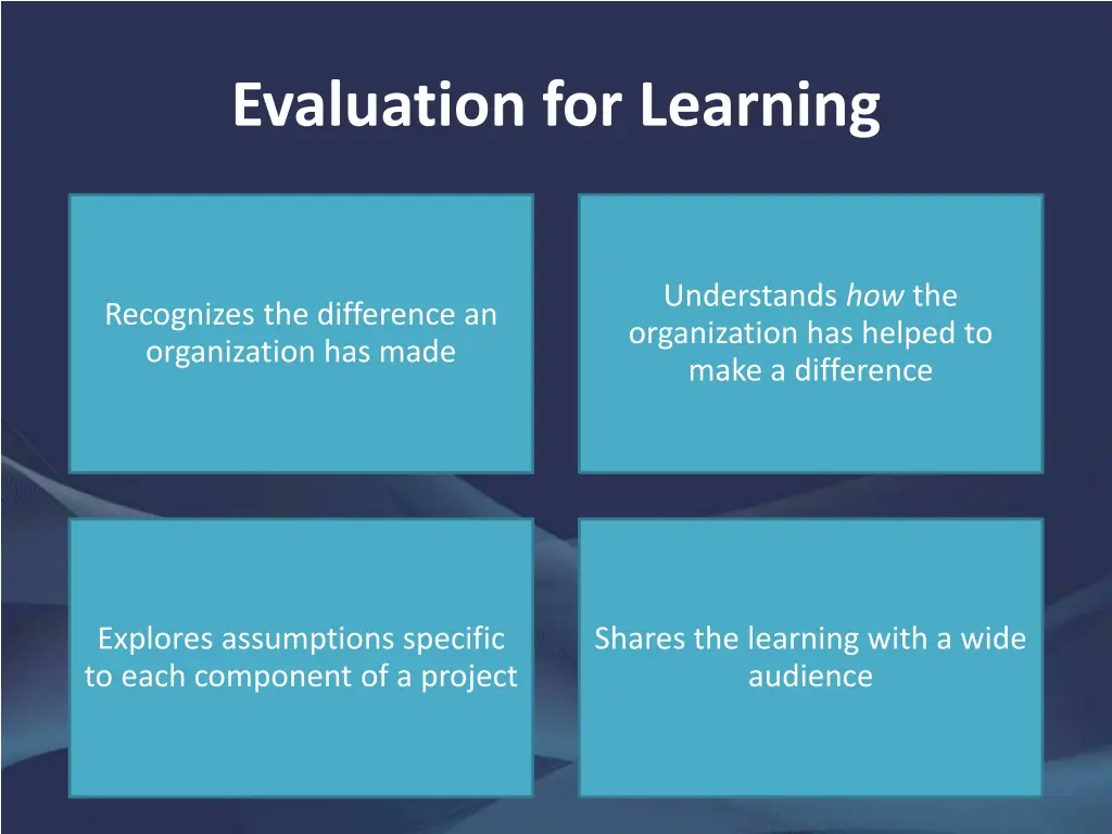 evaluation for learning