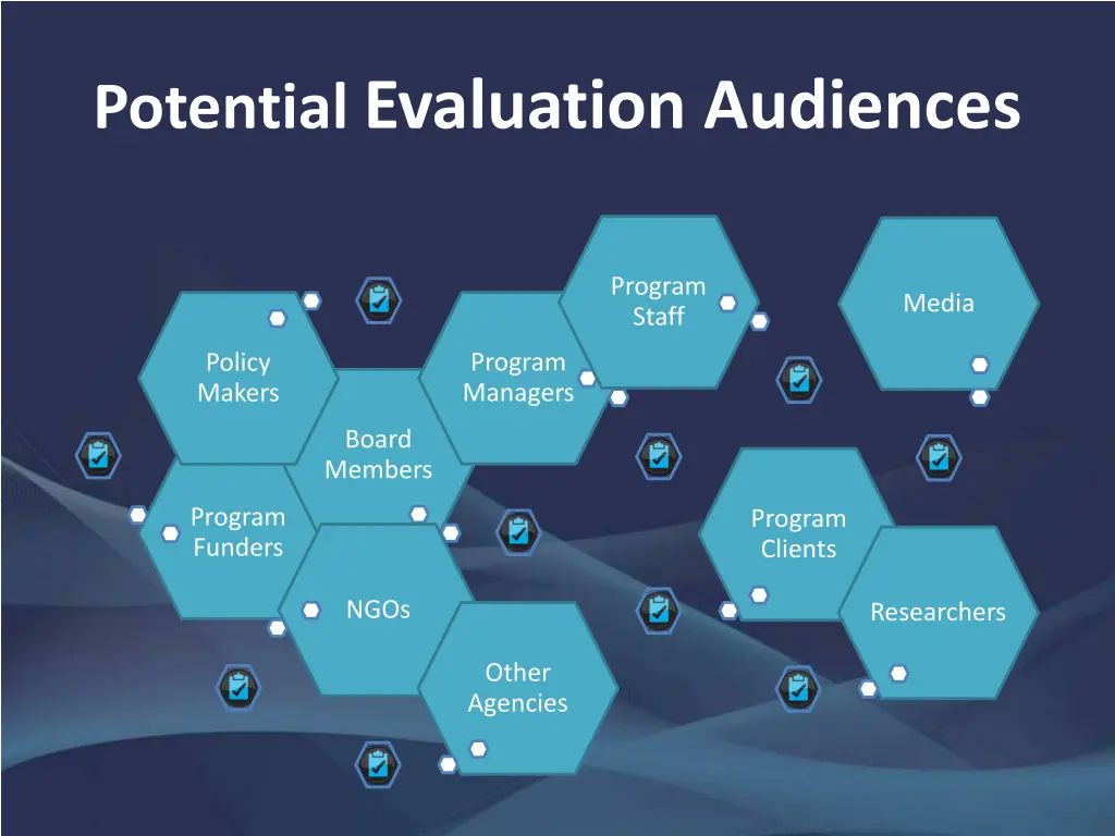 potential evaluation audiences