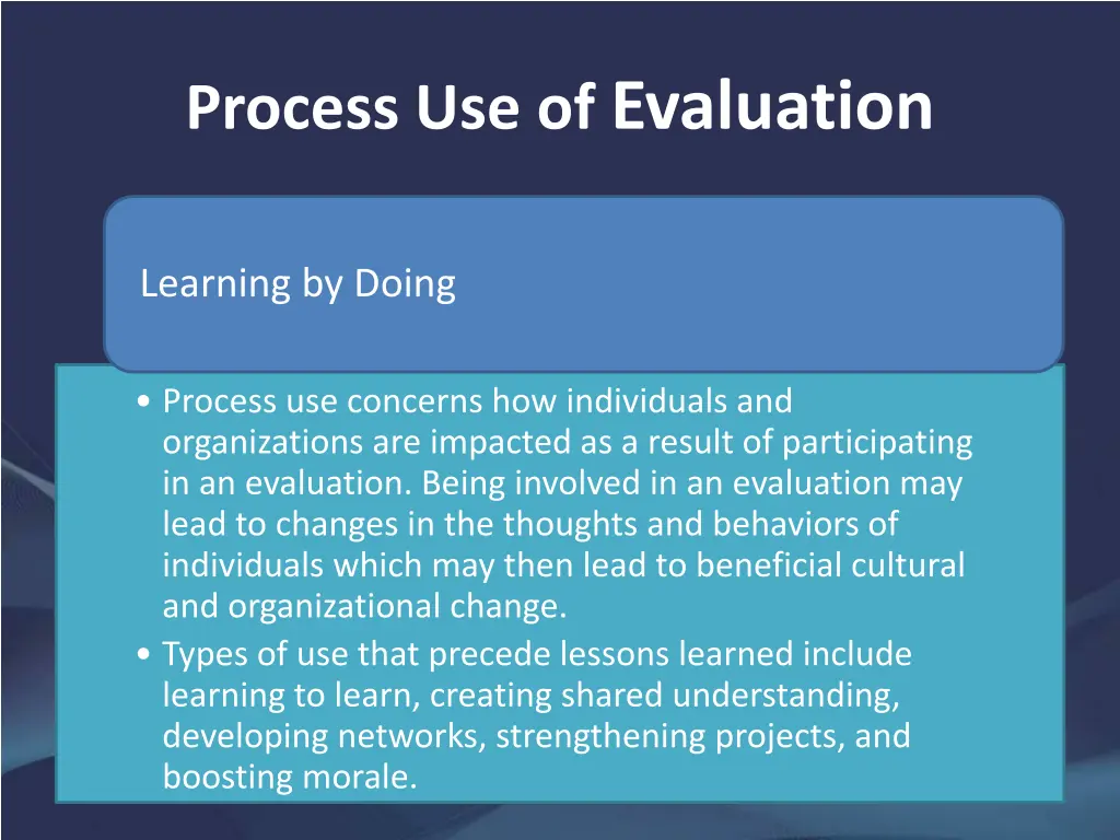 process use of evaluation