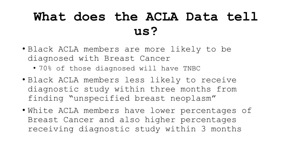 what does the acla data tell us