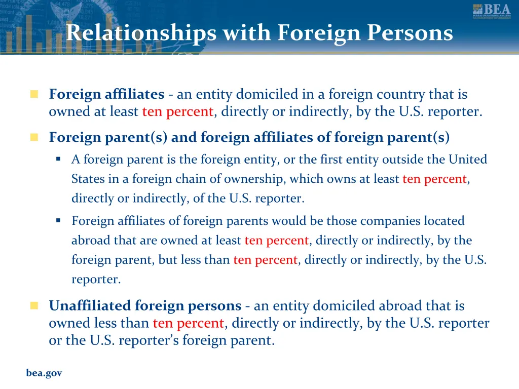 relationships with foreign persons