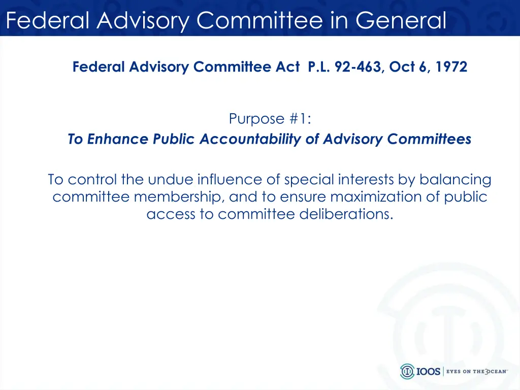 federal advisory committee in general