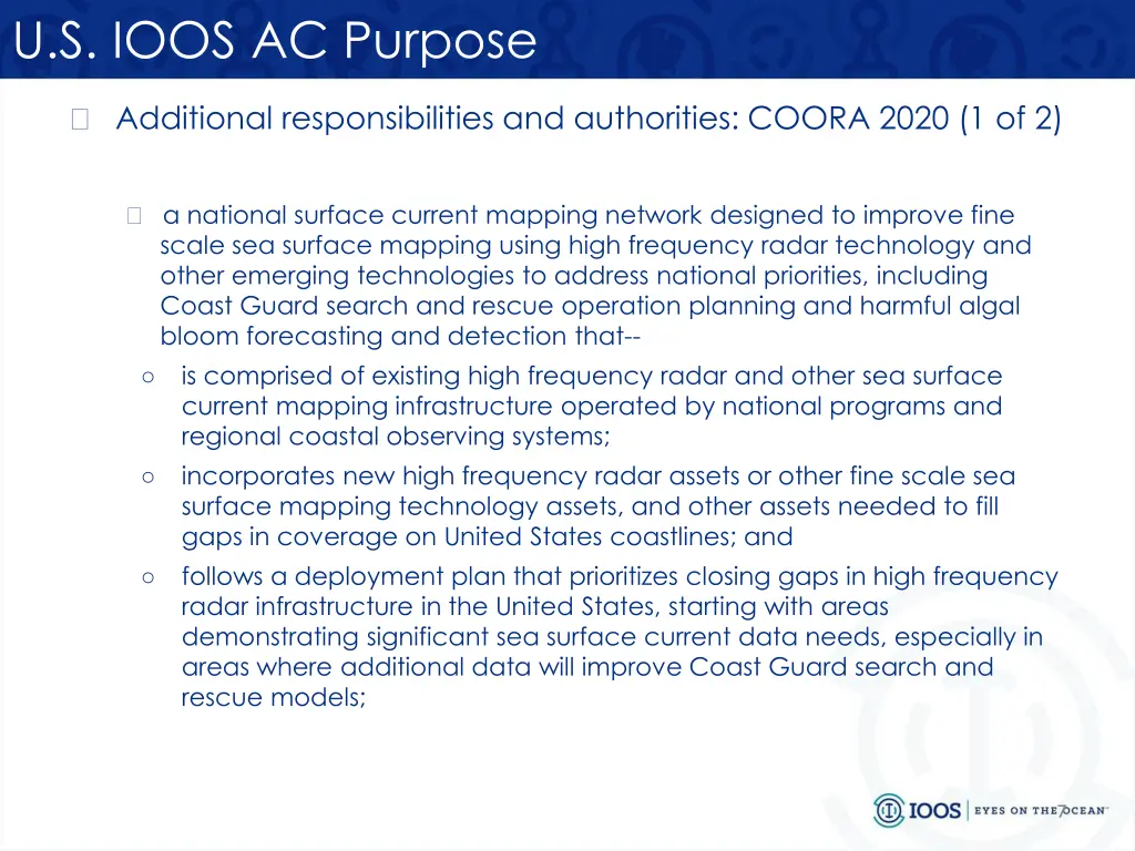 u s ioos ac purpose 1