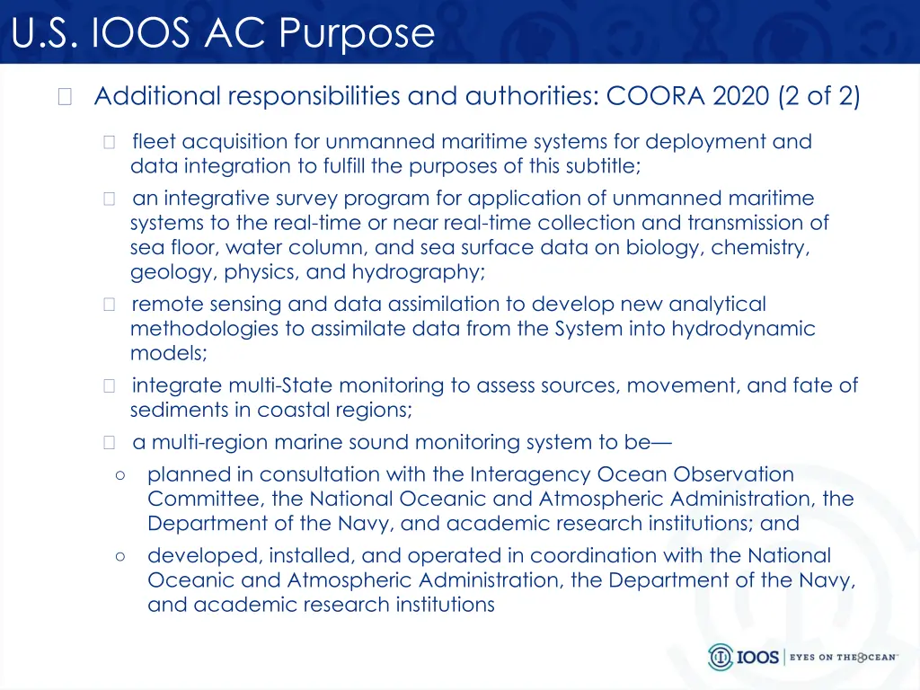 u s ioos ac purpose 2