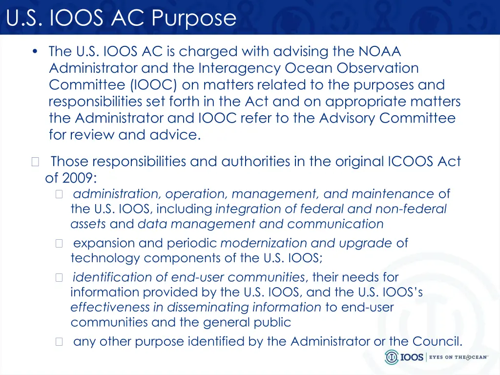 u s ioos ac purpose