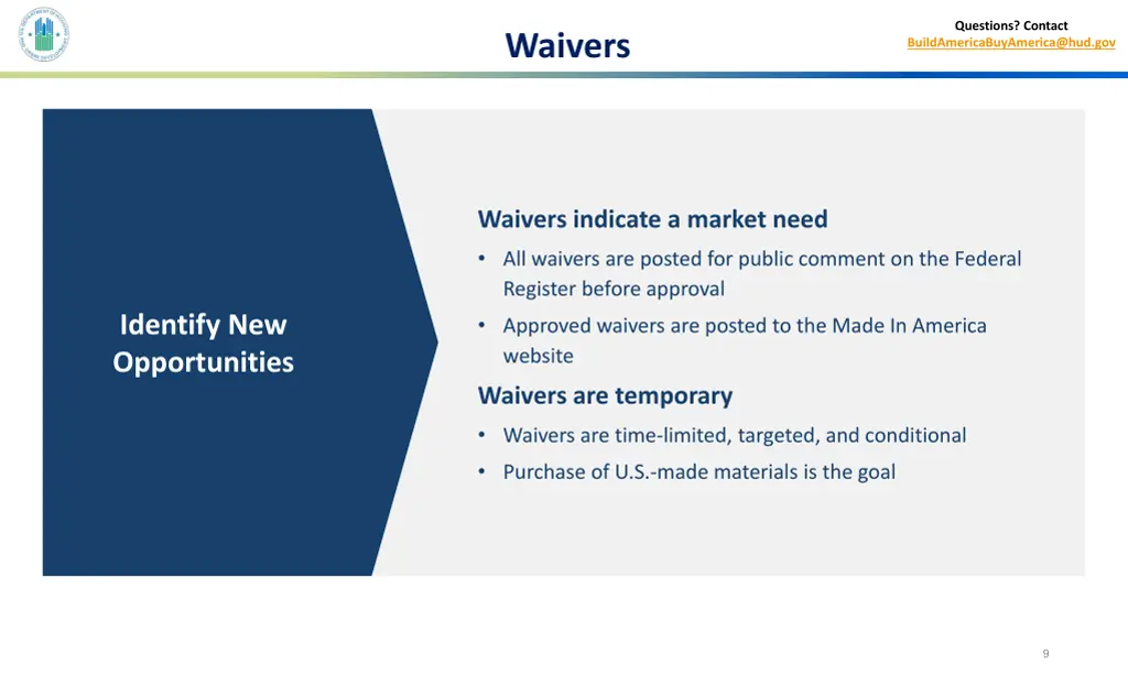 questions contact buildamericabuyamerica@hud gov