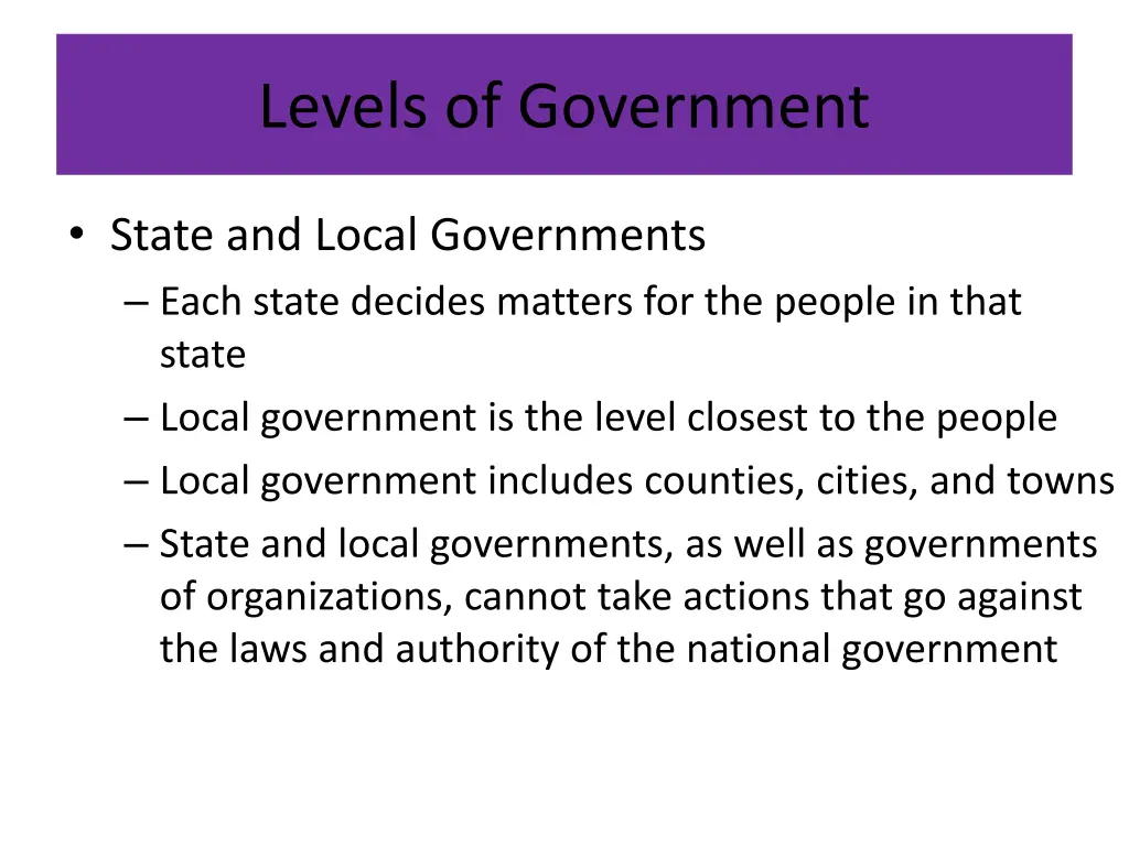 levels of government 1