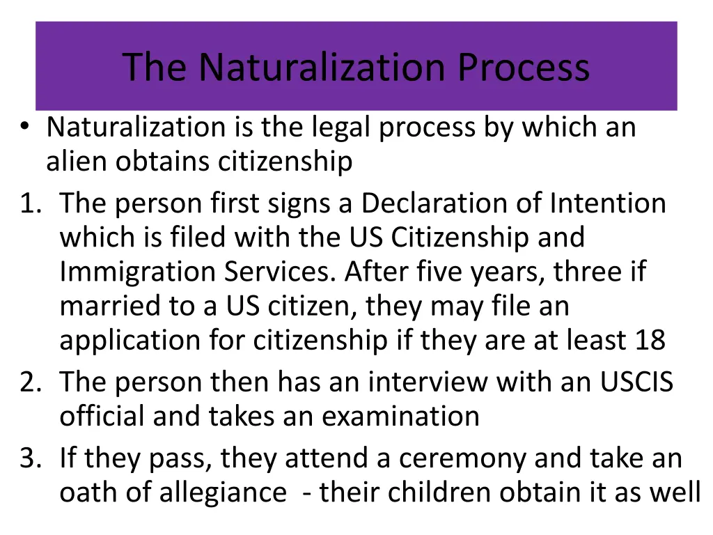 the naturalization process