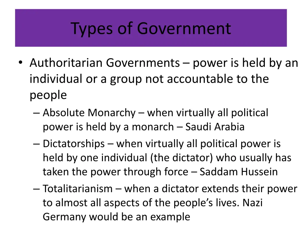 types of government 3