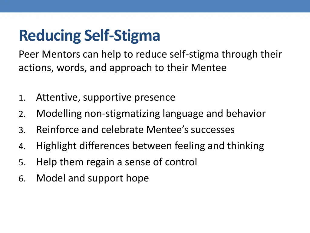 reducing self stigma peer mentors can help