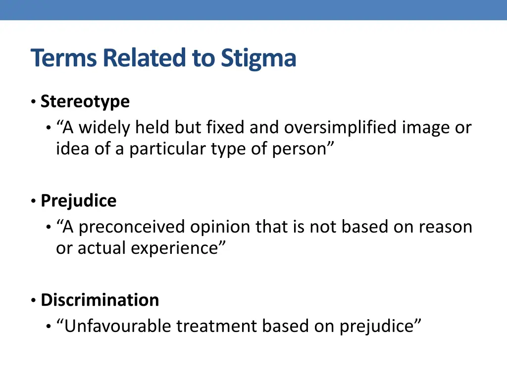 terms related to stigma