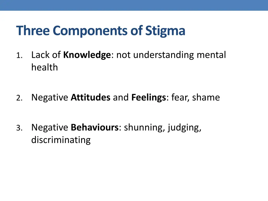 three components of stigma