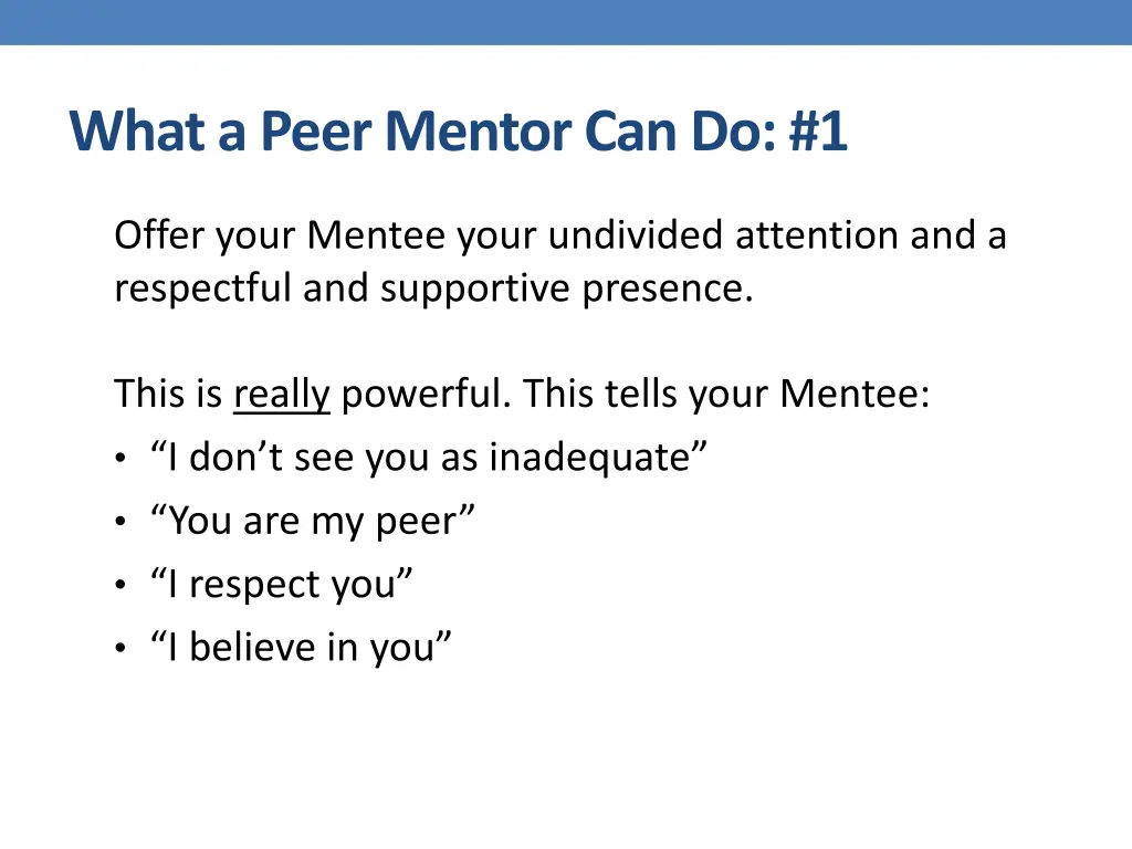 what a peer mentor can do 1