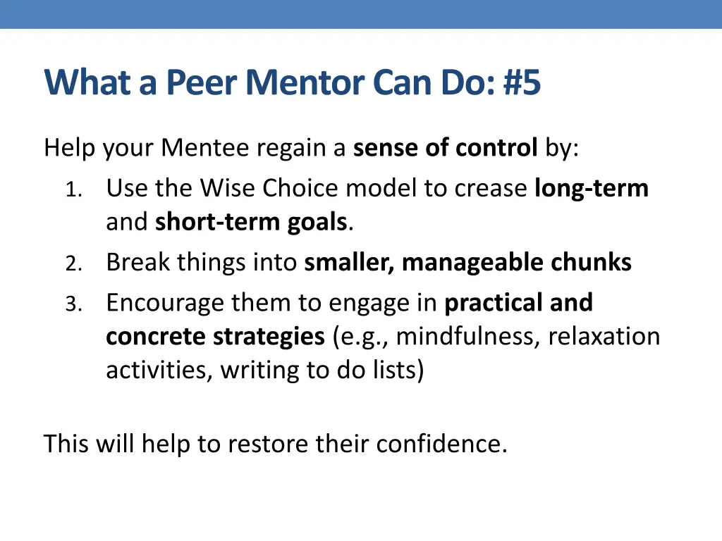 what a peer mentor can do 5