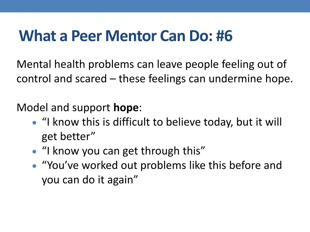 what a peer mentor can do 6