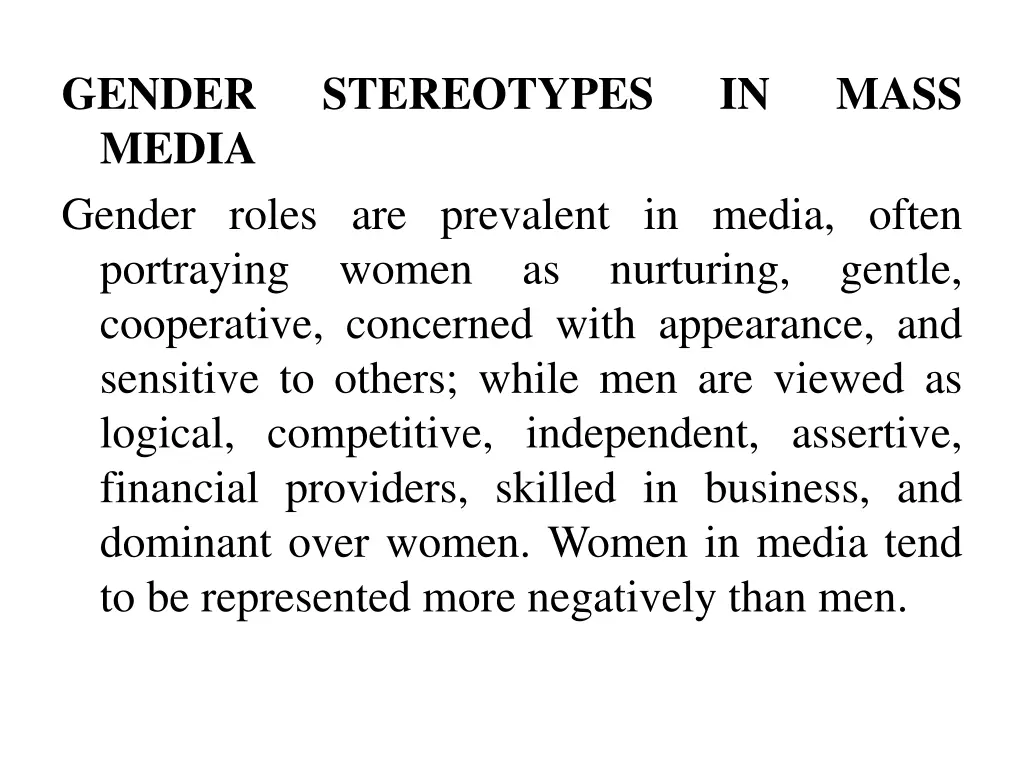 gender media gender roles are prevalent in media