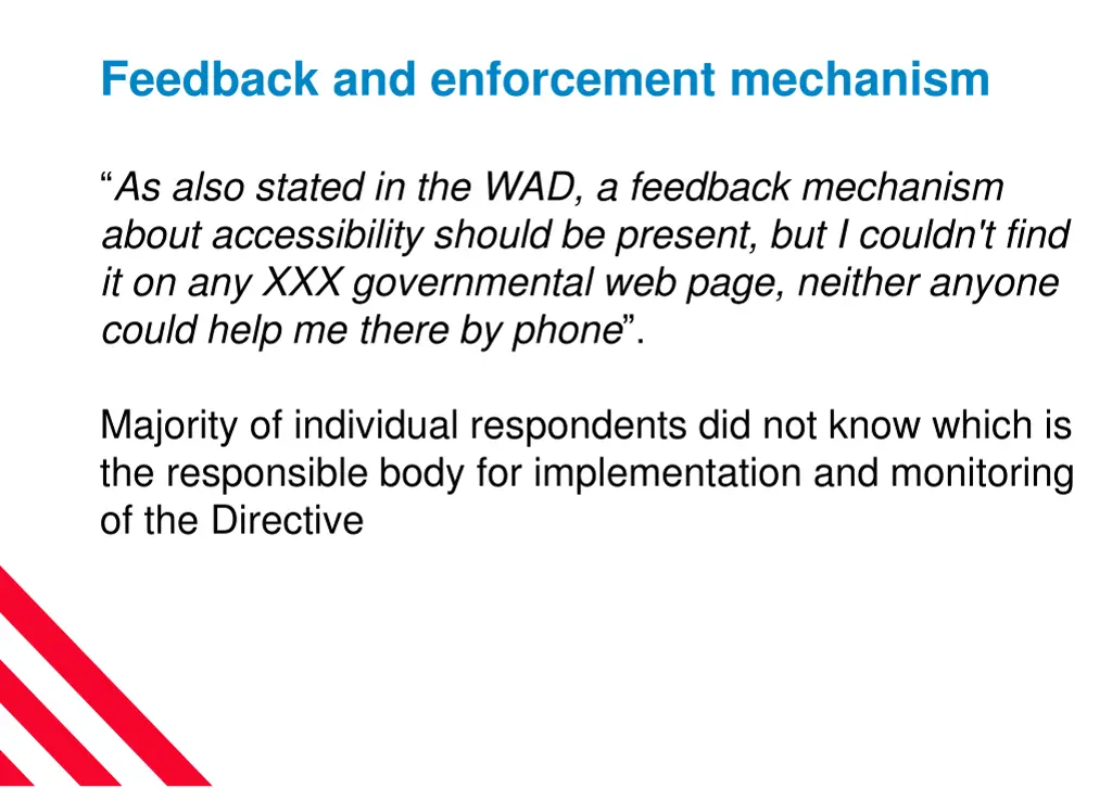 feedback and enforcement mechanism