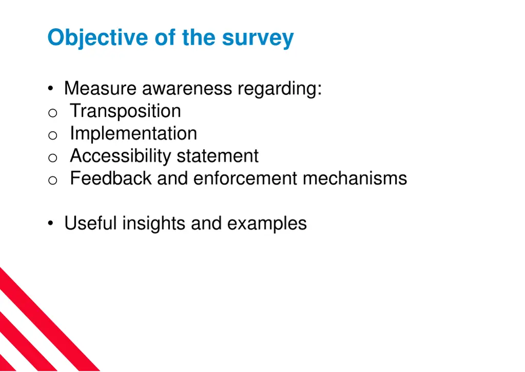 objective of the survey