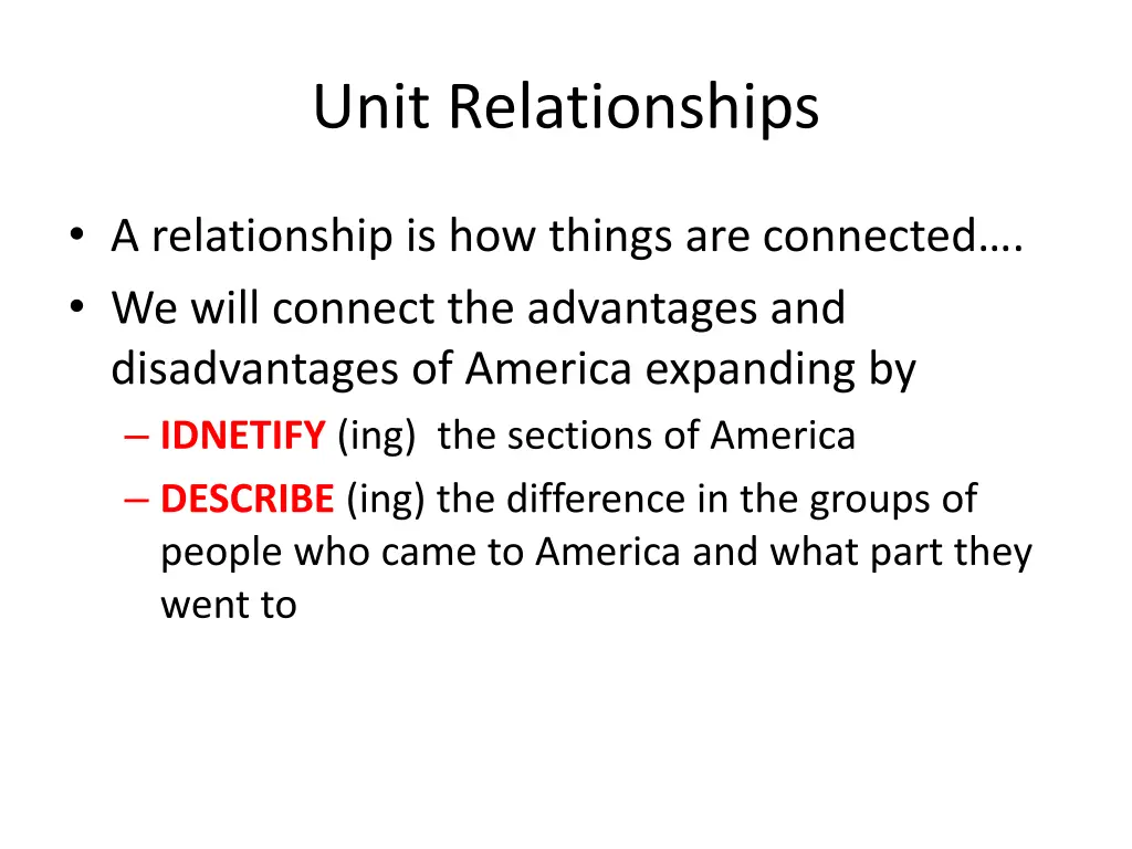 unit relationships