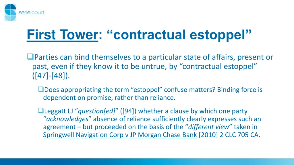 first tower contractual estoppel