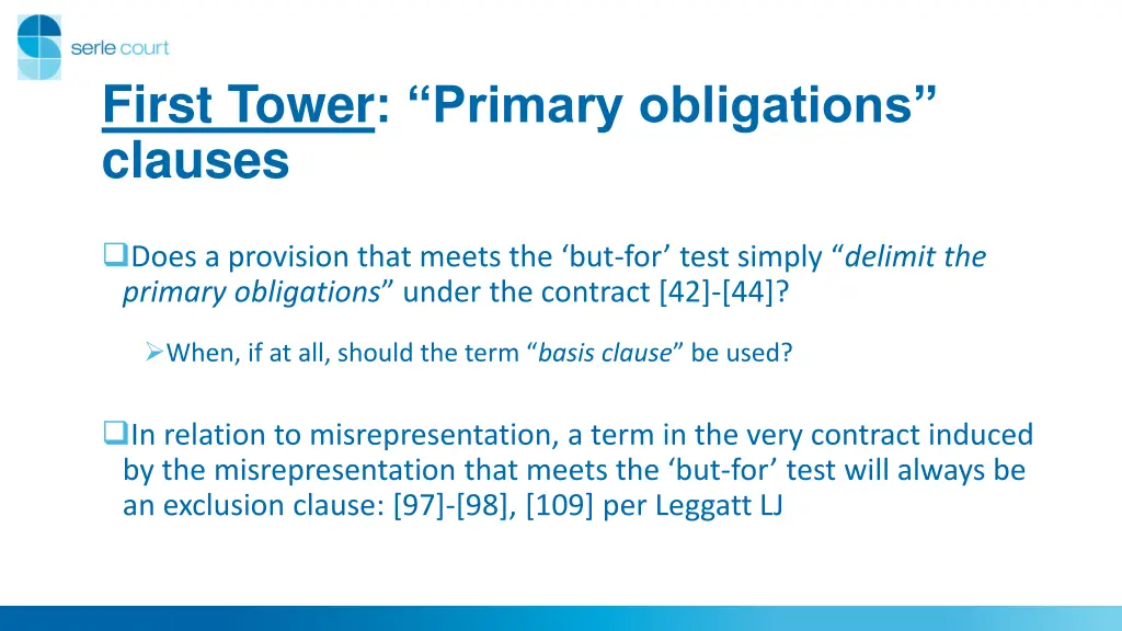 first tower primary obligations clauses