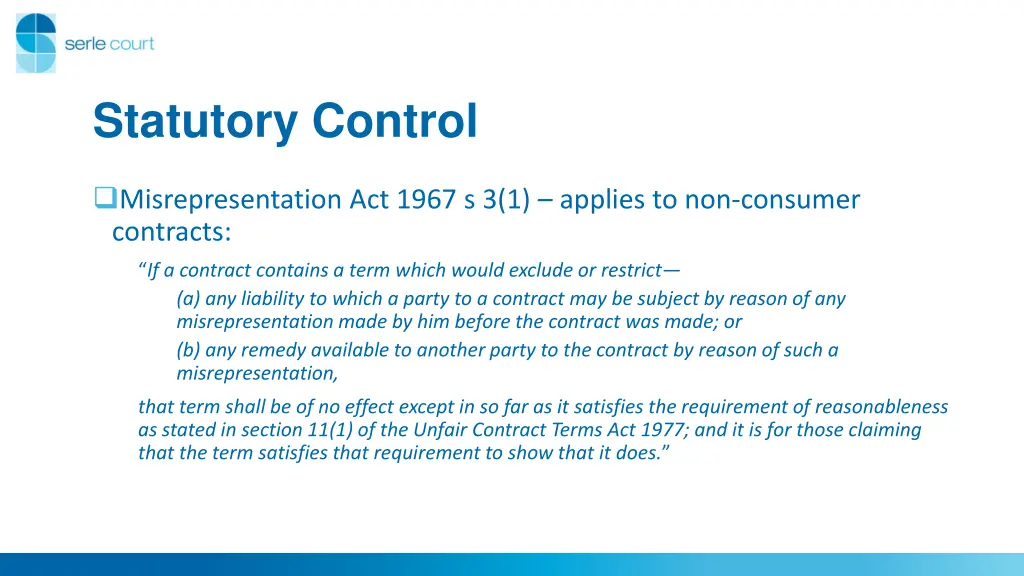 statutory control