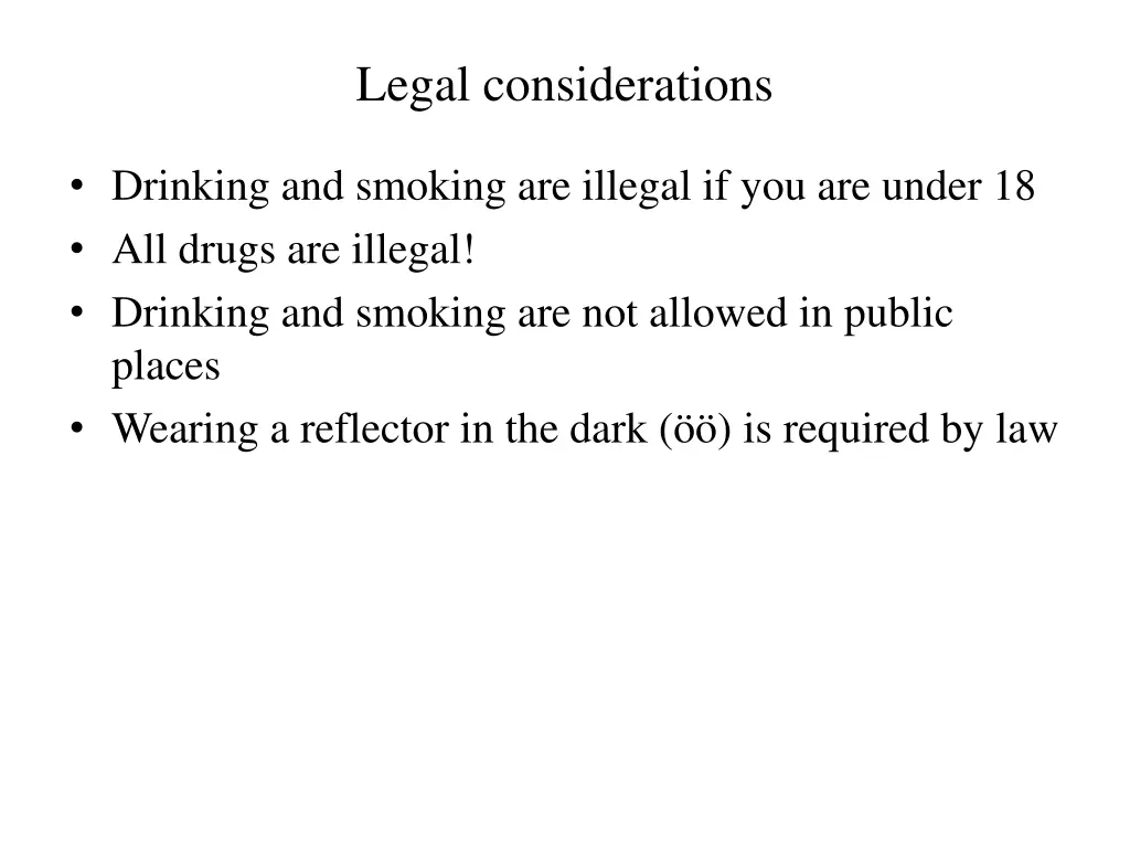 legal considerations