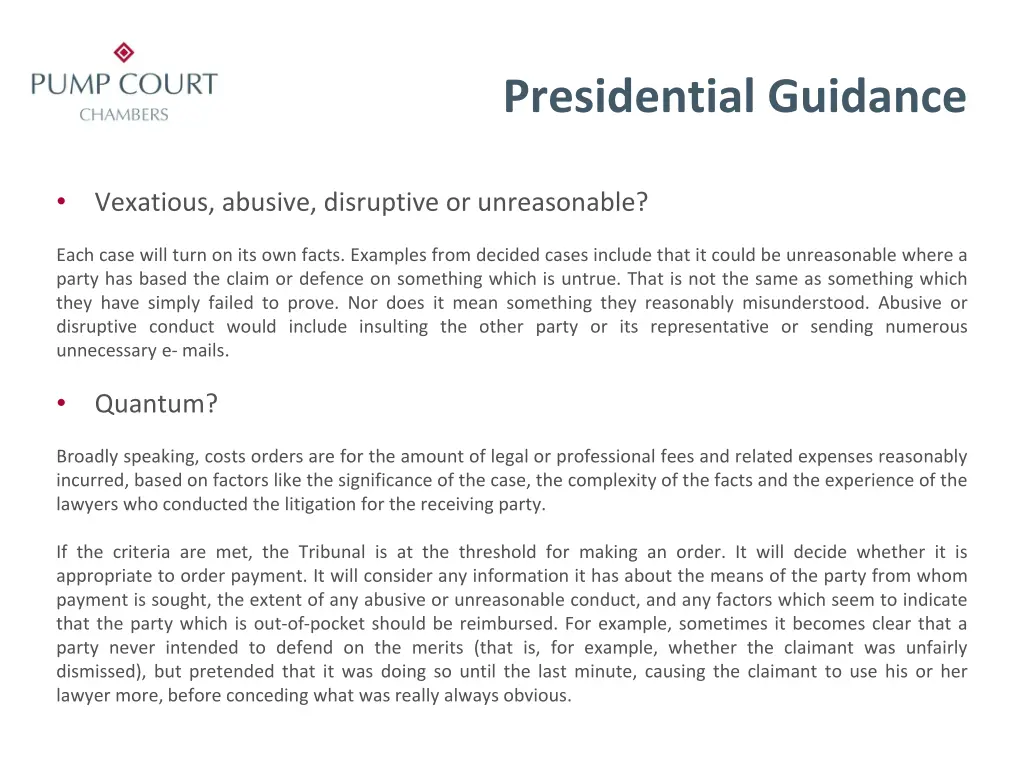 presidential guidance