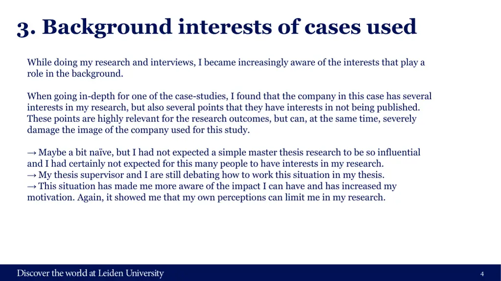 3 background interests of cases used