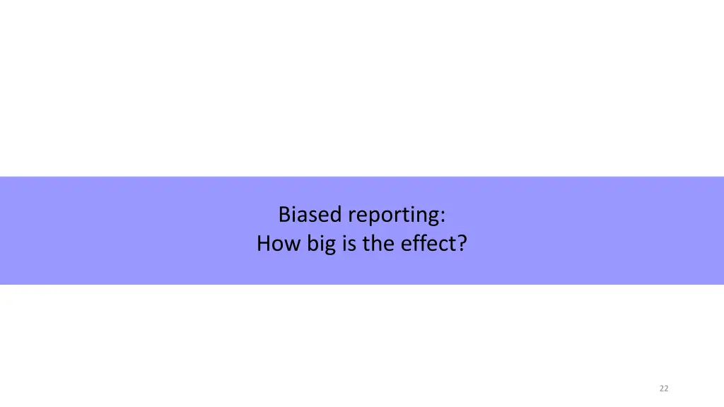 biased reporting how big is the effect