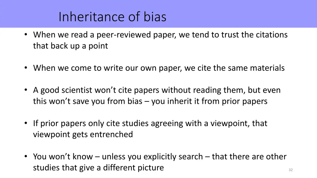 inheritance of bias when we read a peer reviewed