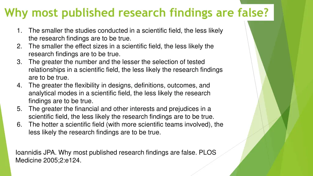 why most published research findings are false