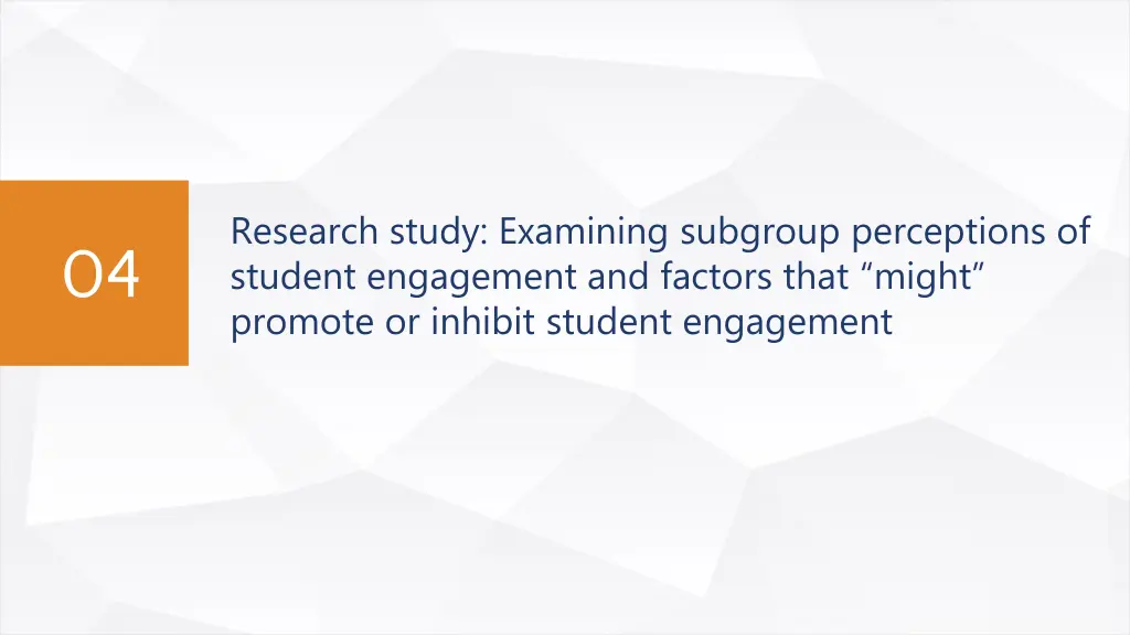 research study examining subgroup perceptions