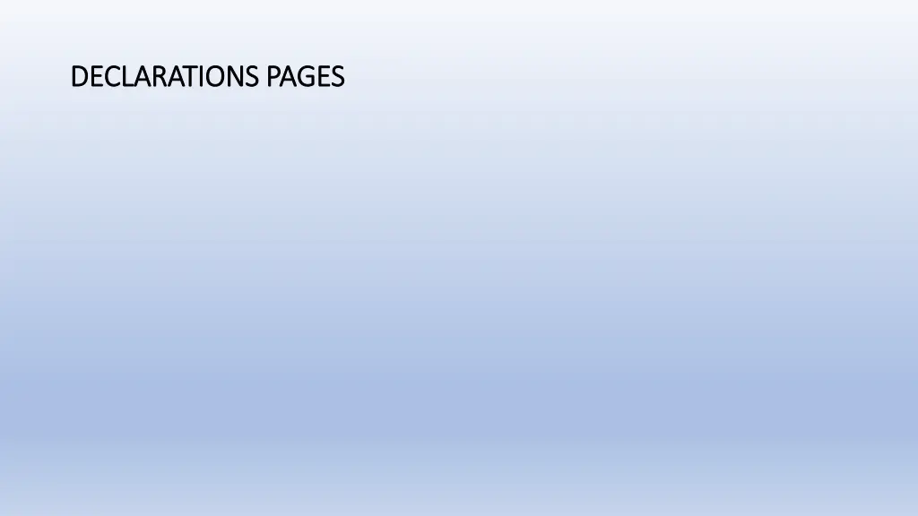 declarations pages declarations pages