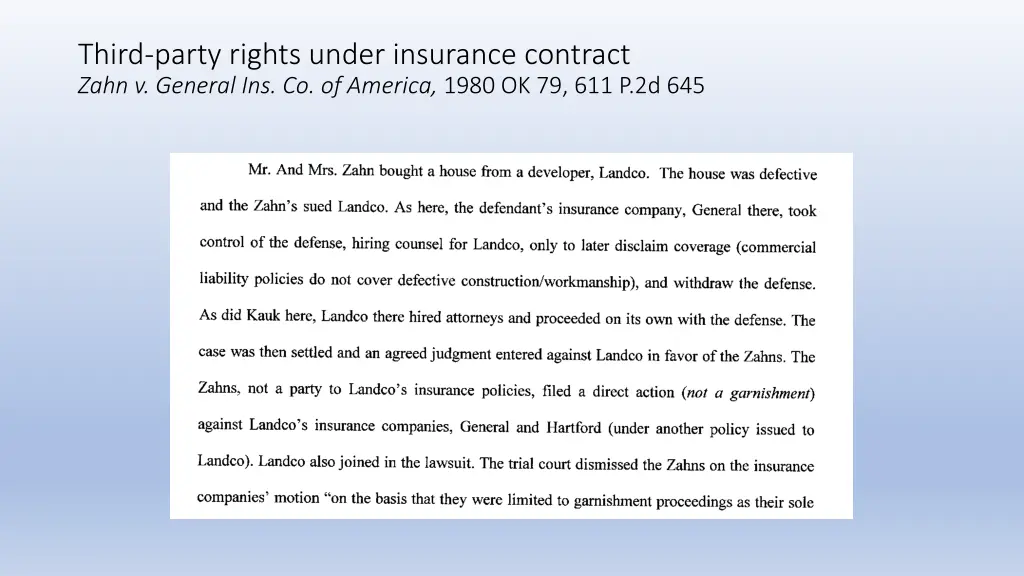 third party rights under insurance contract zahn