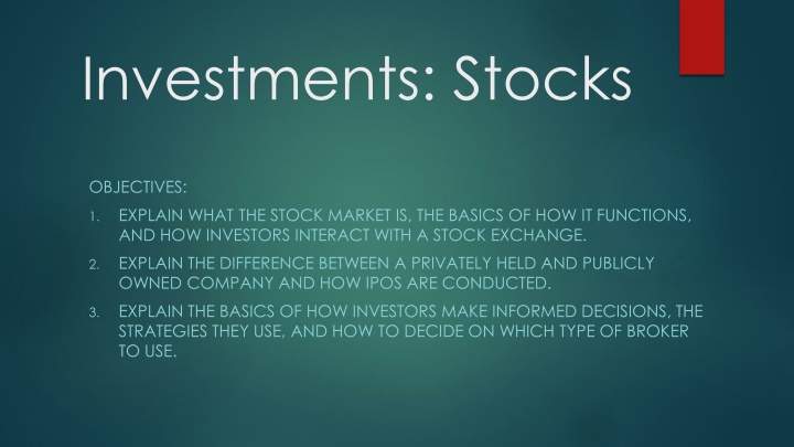 investments stocks