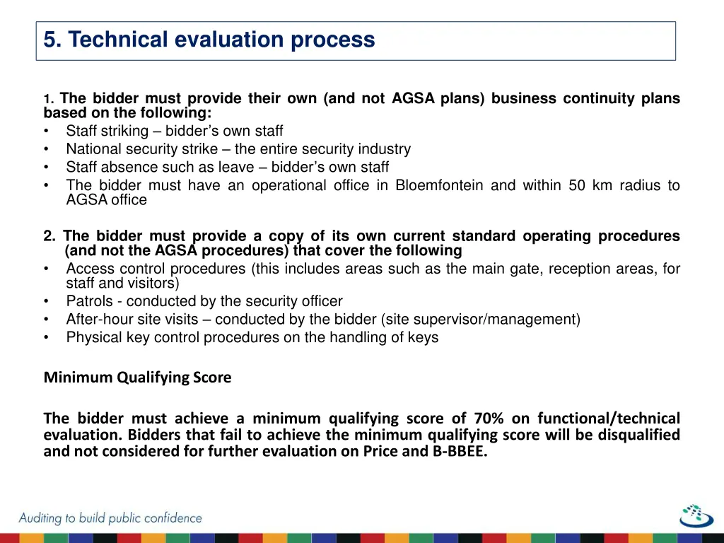 5 technical evaluation process